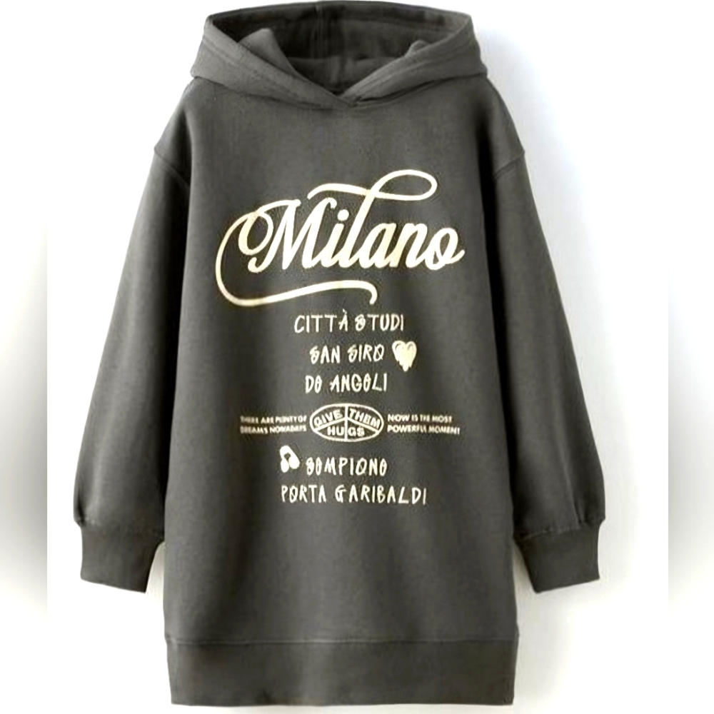 Zara Girls Long Hooded Sweatshirt